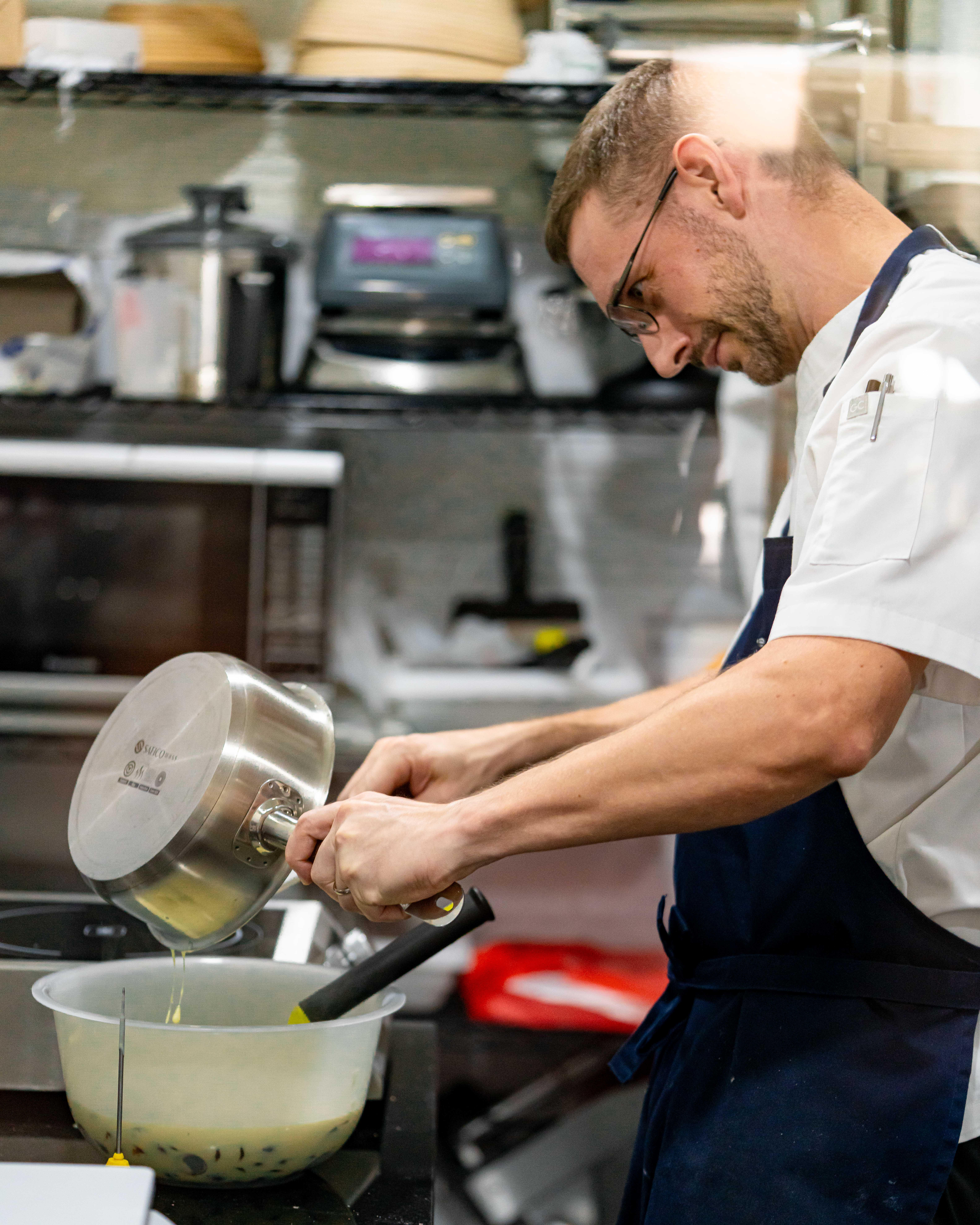 Jean-Denis in the kitchen